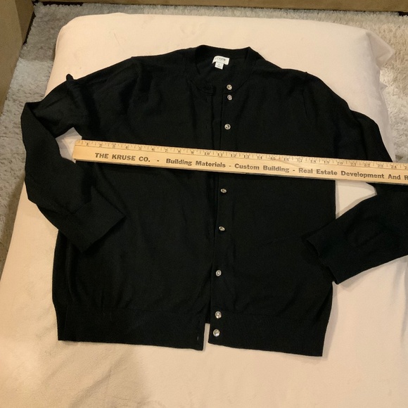 J Crew Black L Sweater  Crystal Buttons Party Holiday Cocktail Date - Picture 4 of 6